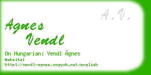 agnes vendl business card