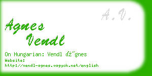 agnes vendl business card